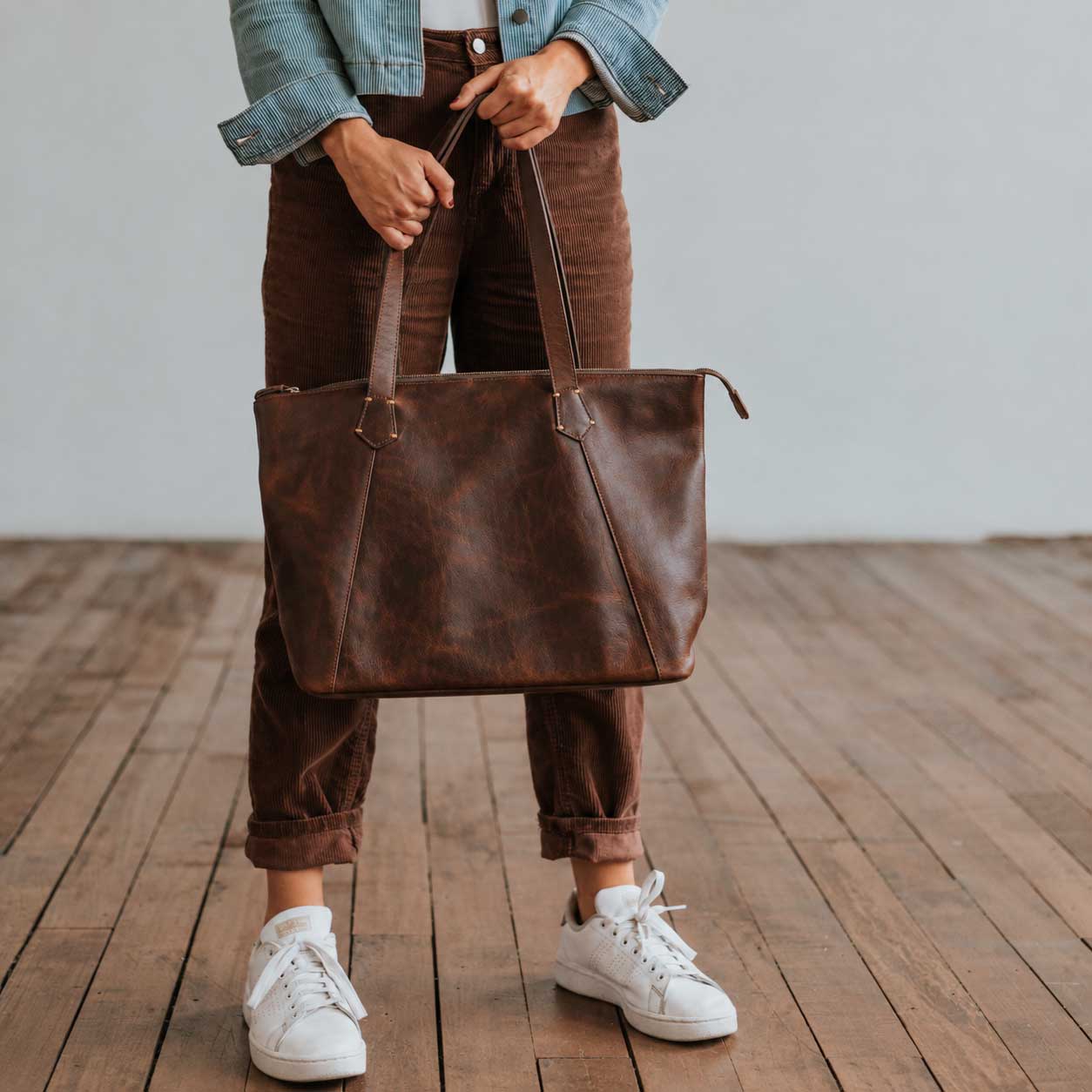 Walker Leather Tote Bag | Vintage Oak