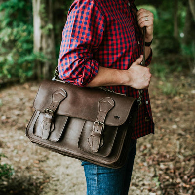 Denver Leather Briefcase | Dark Briar