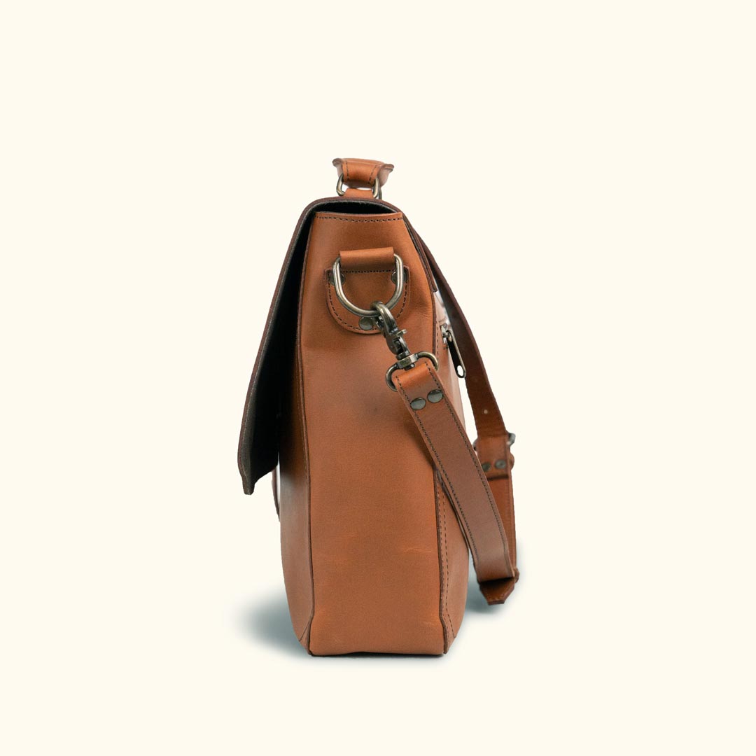 Brown Real Leather Lightweight Travel Crossbody Bag For Women UK by Assots London