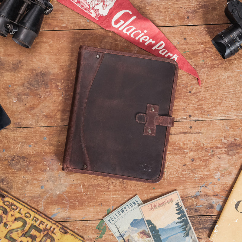 Roosevelt Leather Travel Padfolio | Dark Oak
