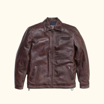 Glenwood Leather Driving Jacket | Mahogany