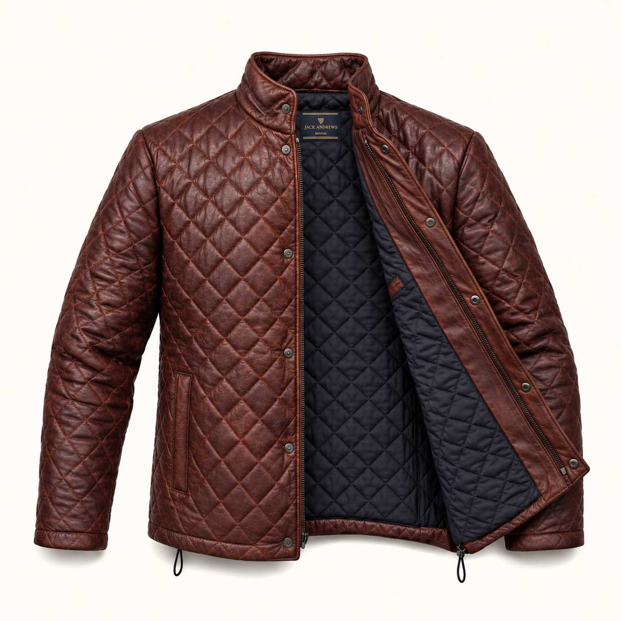 Sheepskin Leather Quilted Jacket