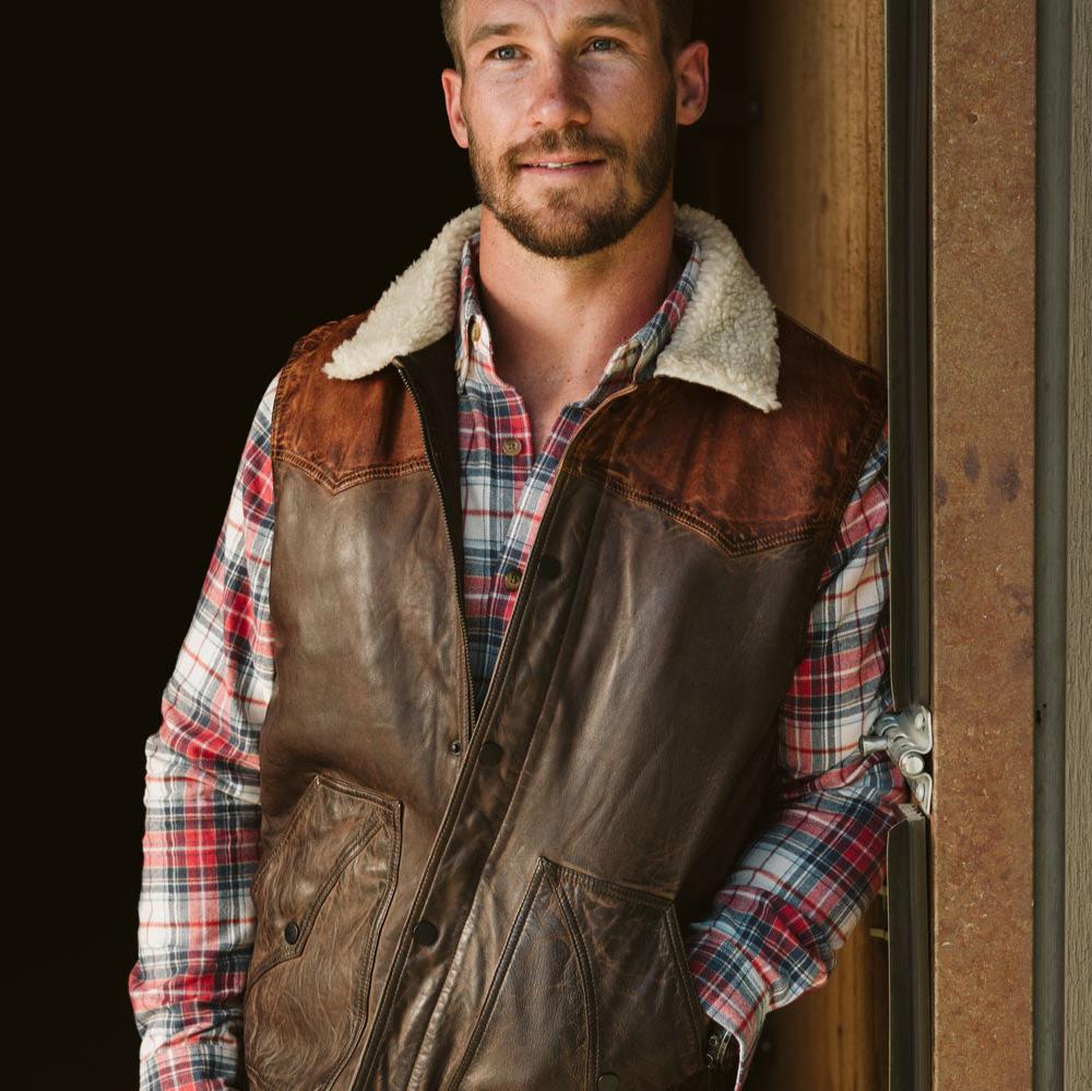 Western Buckle Faux Leather Vest