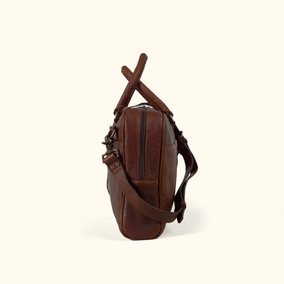 Side View - Zippers Open of Laptop Case