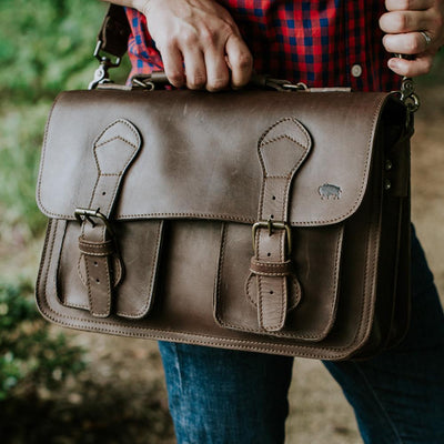 Denver Leather Briefcase | Dark Briar