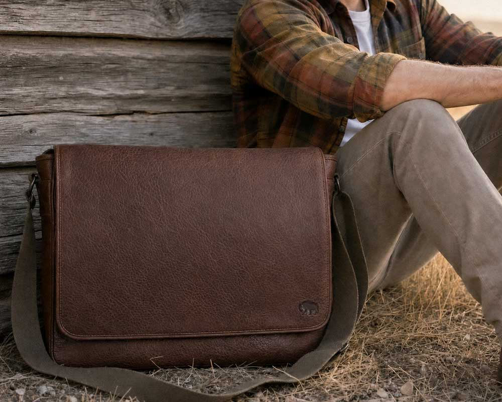 Limited Edition Roosevelt Buffalo Leather Messenger Bag | Buffalo Grain