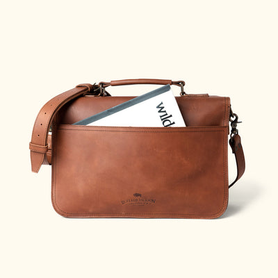 Men's Travel Leather Briefcase | Autumn Brown