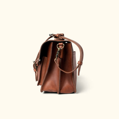 Vintage Leather Briefcase | Autumn Brown side