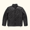 The Highlands Quilted Leather Jacket in black exudes timeless elegance with its meticulously crafted design, perfect for any discerning gentleman.