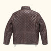 Timeless quilted leather jacket in mahogany brown, combining elegance and functionality.