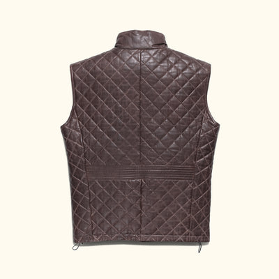Limited Edition Highlands Quilted Leather Vest | Mahogany Brown