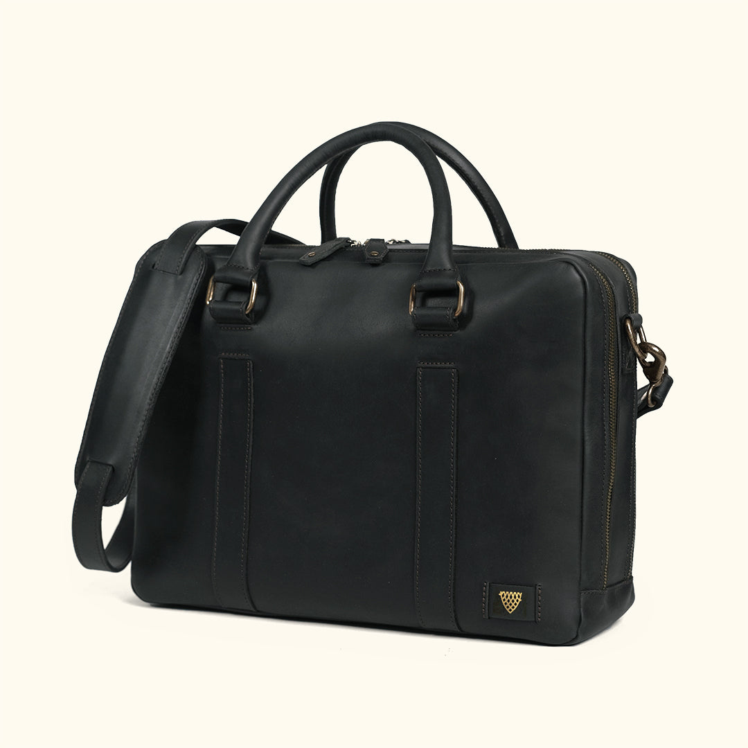 Limited Edition Jefferson Leather Briefcase | Black