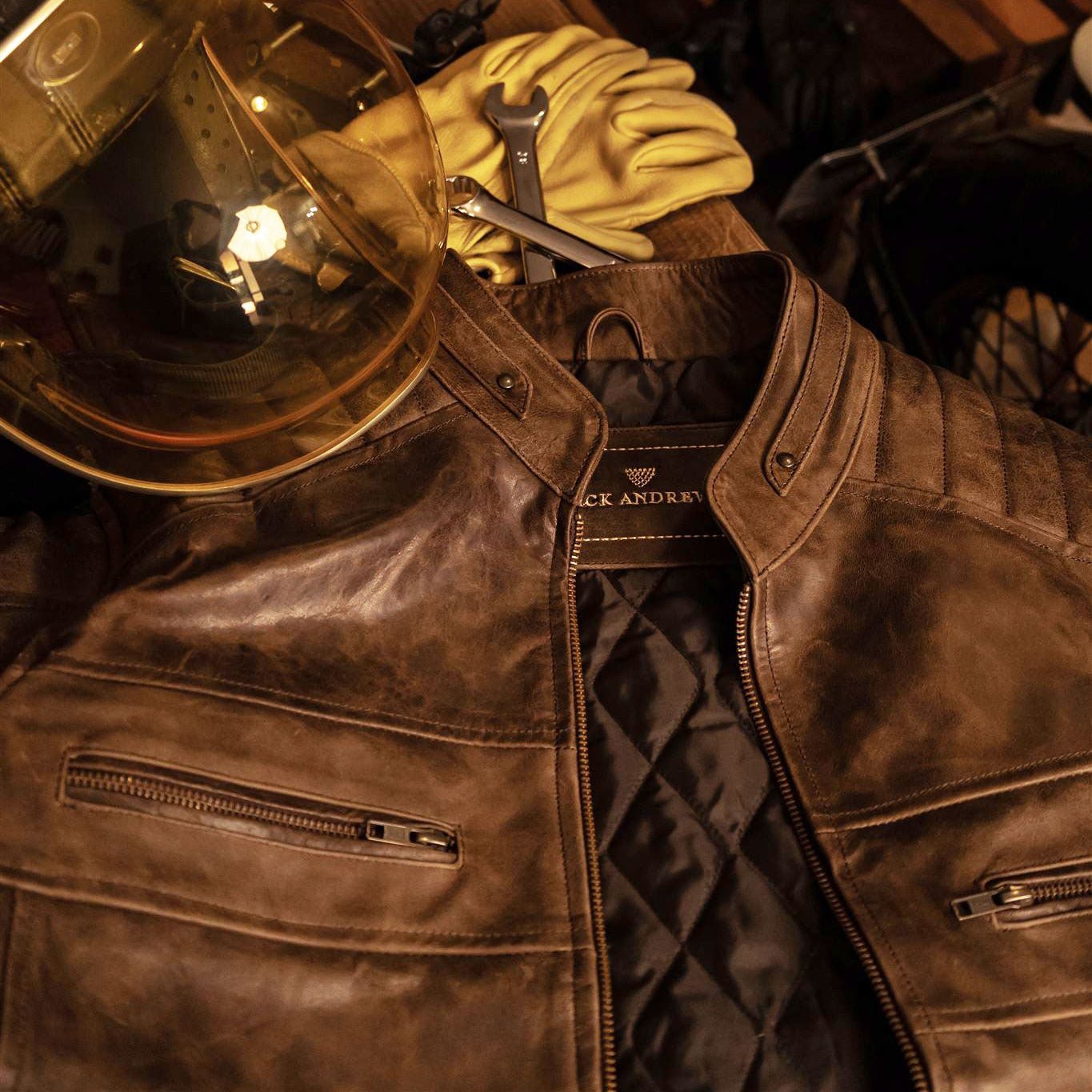 Vintage Cafe Moto Leather Jacket | Buffalo Jackson