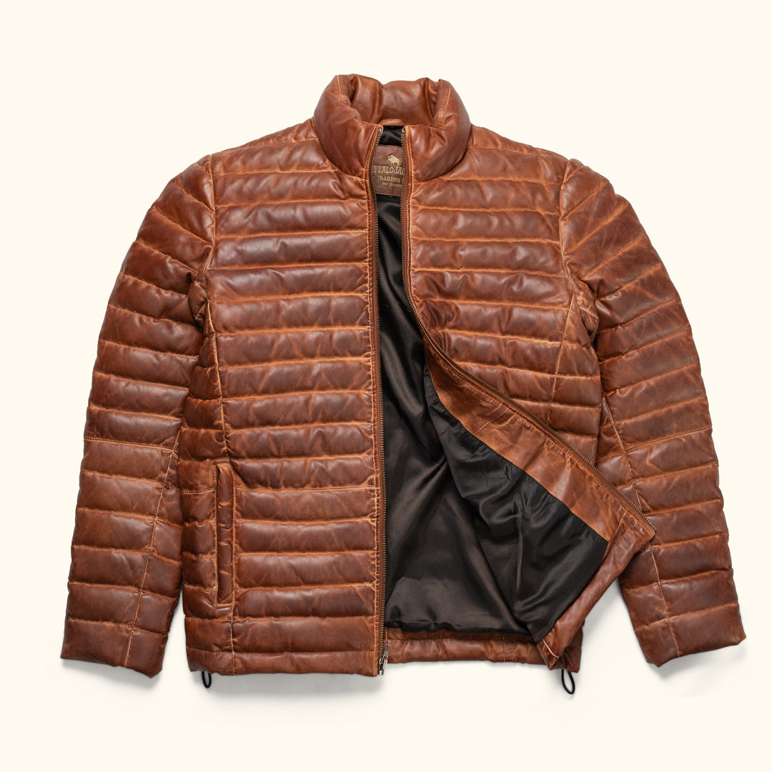 Bridger Leather Down Jacket | Light Brown