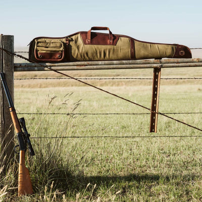 Dakota Hunting Rifle Case - Waxed Canvas Leather