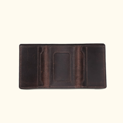 Roosevelt Leather Trifold Wallet | Dark Briar