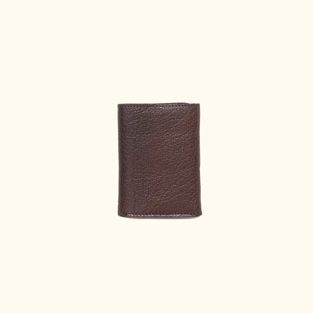 American Buffalo Bison Leather Card Wallet, Made In USA