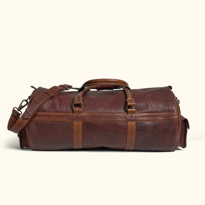 Rear View - Buffalo Travel Duffle in Buffalo Grain Texture
