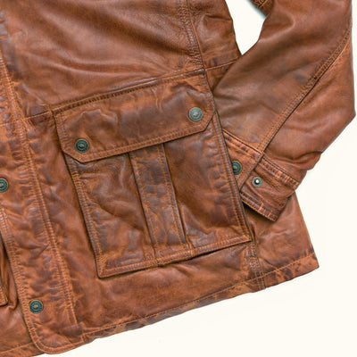 Men's Leather Field Jacket - Vintage