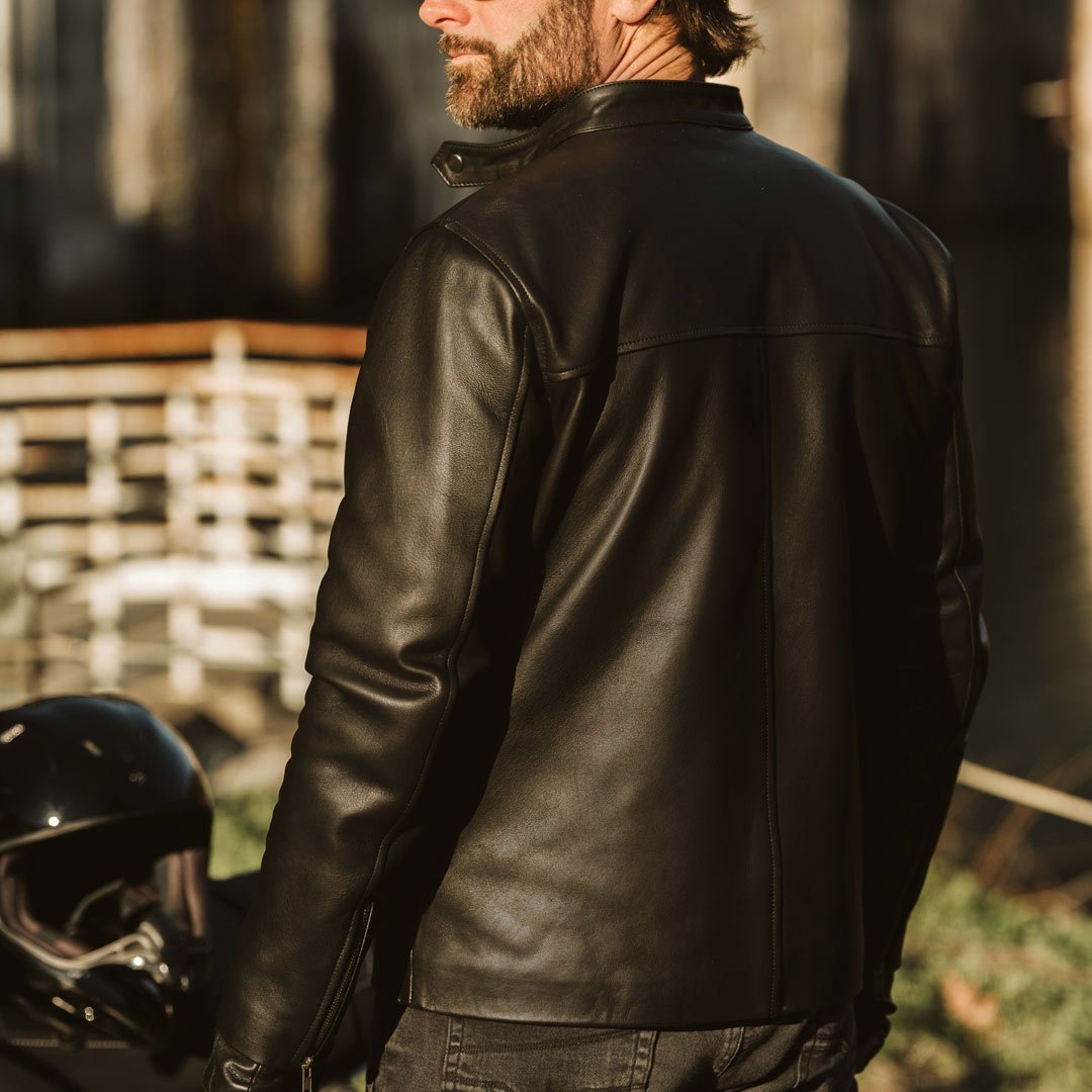 Leather Motorcycle Jacket (Black) | Buffalo Jackson