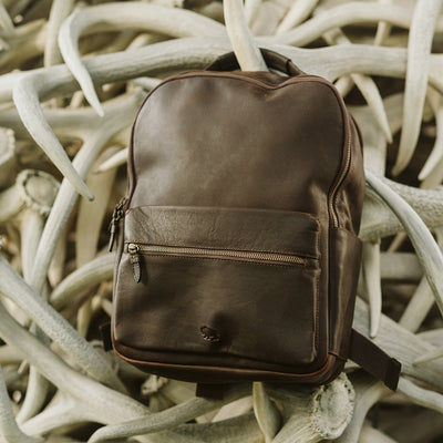 Walker Leather Commuter Backpack - Rugged Brown