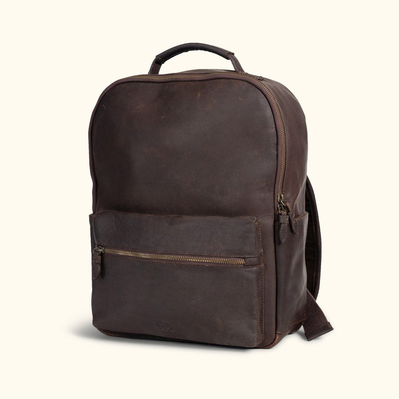 Leather Backpack - Simple Full Grain Leather Design