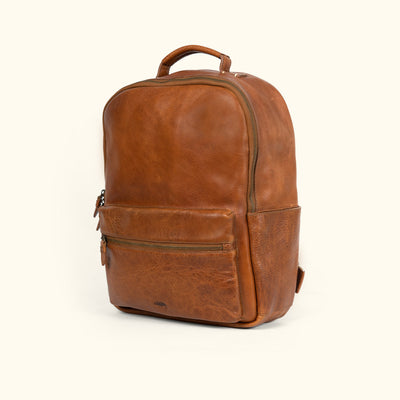Men's Vintage Full Grain leather backpack tan