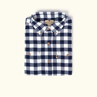 Waxhaw Flannel - Navy and White Plaid