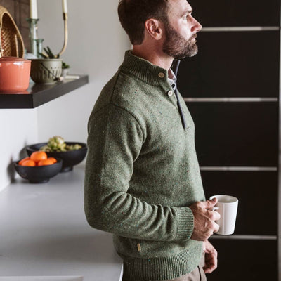 Quarter Button Wool Sweater
