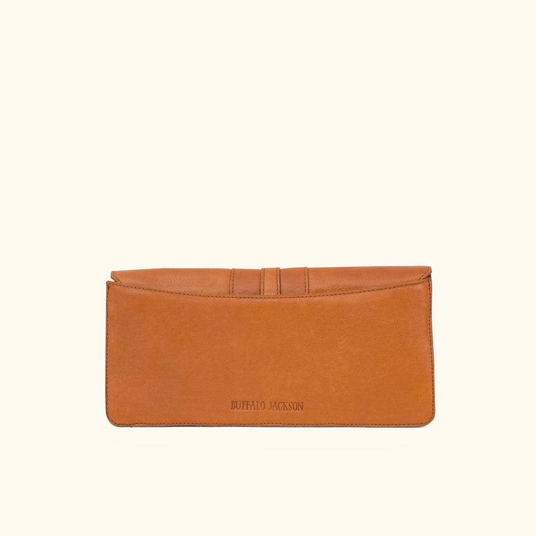 Brown Leather Clutch (Chelsea Collection) Buffalo Jackson