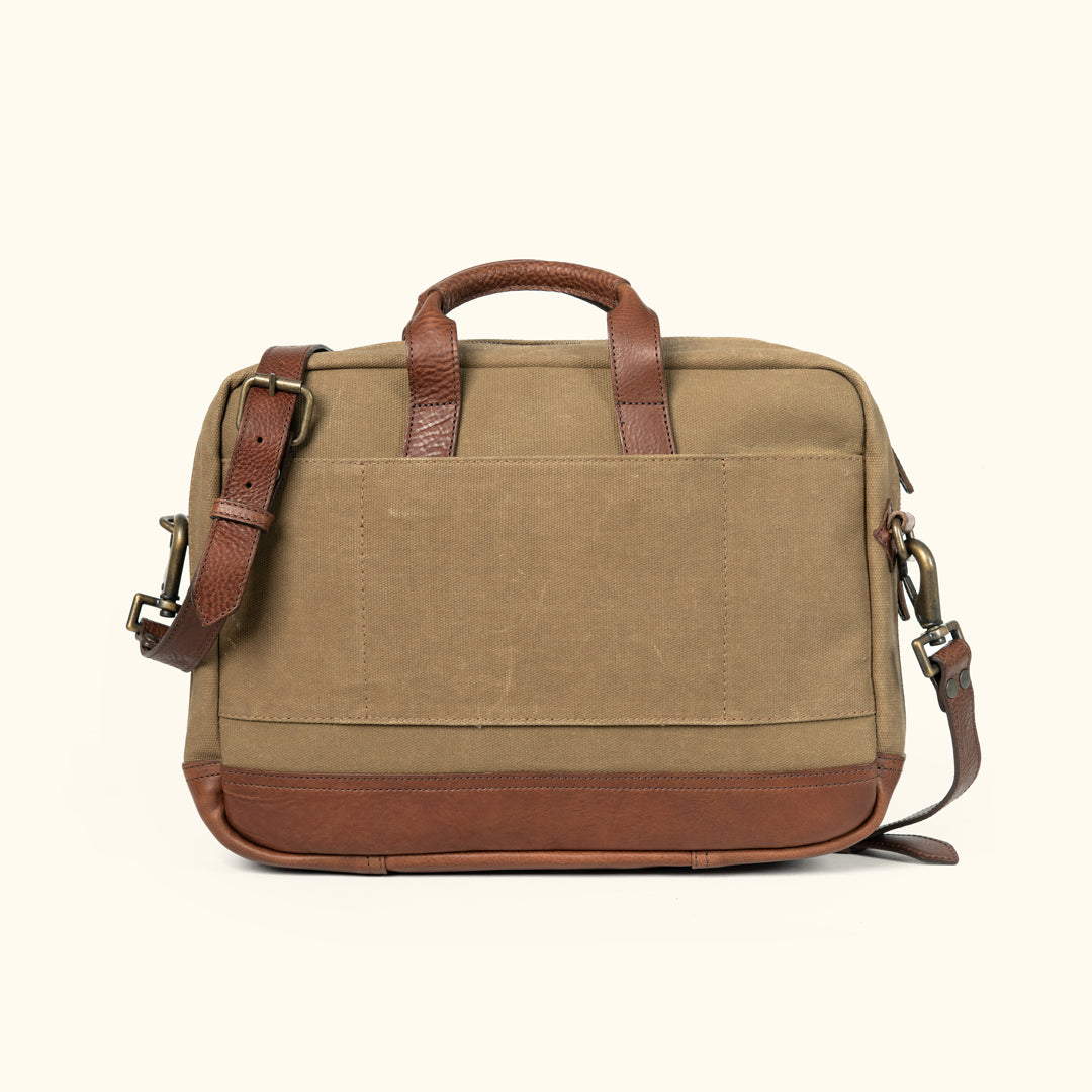 Waxed Canvas Briefcase (Dakota Collection) Buffalo Jackson