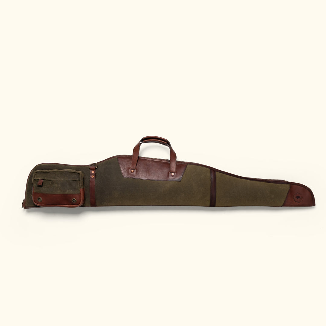 Dakota Waxed Canvas Rifle Case | Green w/ Dark Briar Leather