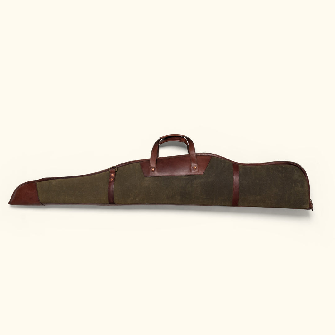 Dakota Rifle Case | Waxed Canvas Green w/ Dark Briar Leather