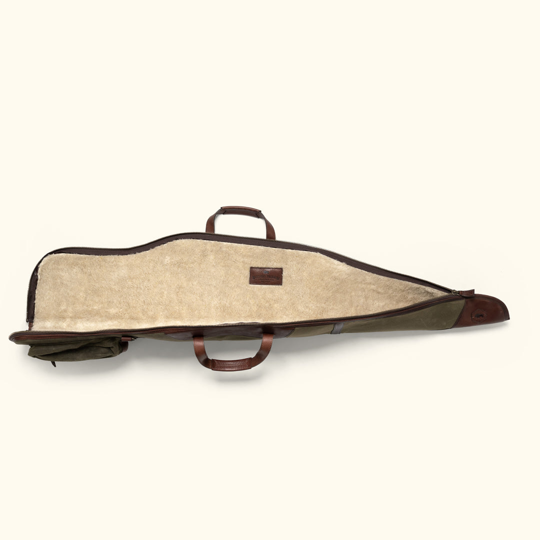 Dakota Rifle Case | Waxed Canvas Green w/ Dark Briar Leather
