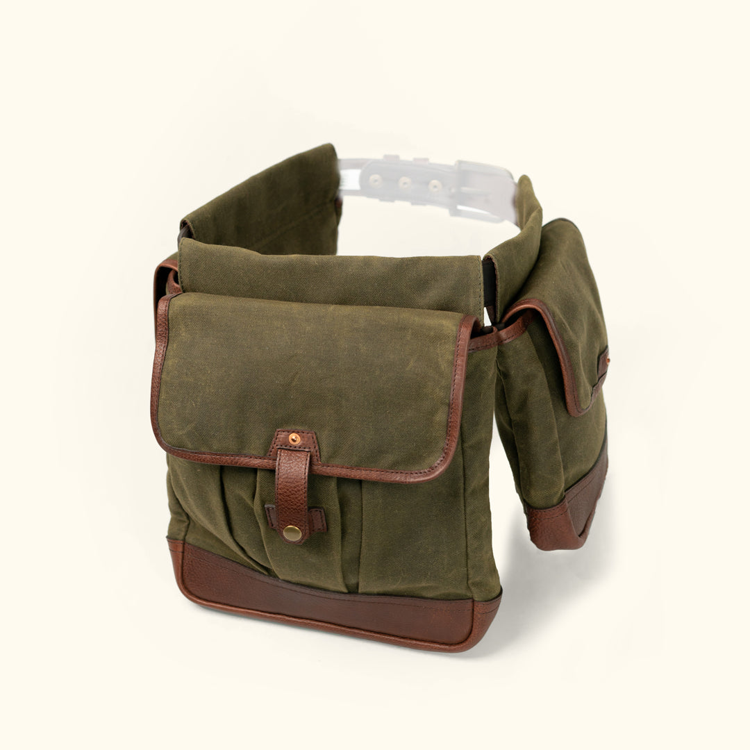 Dakota Shooting Bags on Belt | Waxed Canvas and Leather