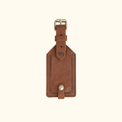 Dakota Leather Luggage Tag | Chestnut Brown