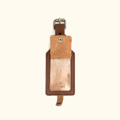 Dakota Leather Luggage Tag | Chestnut Brown