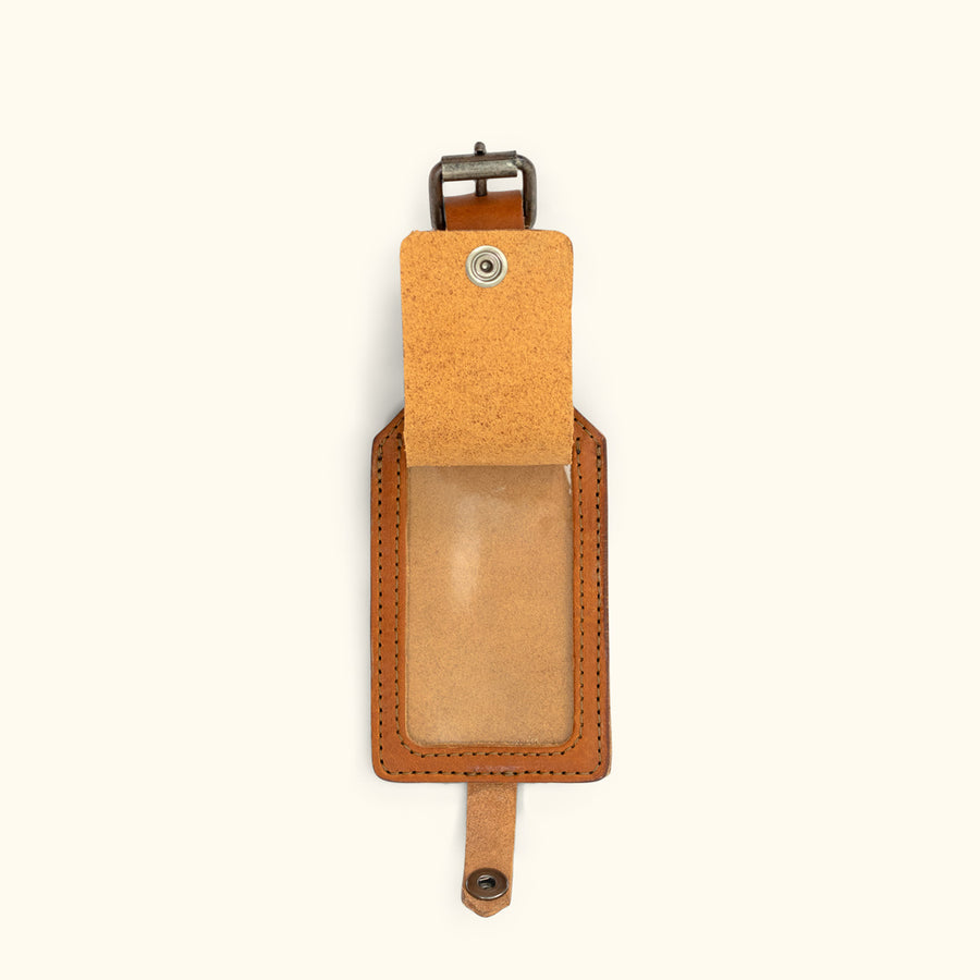 Dakota Leather Luggage Tag | Saddle Tan