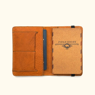 Men's Vintage Leather Field Notes Cover Wallet | Saddle Tan hover