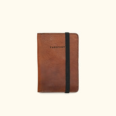 Dakota Leather Field Notes Cover & Passport Travel Wallet, Buffalo Emboss | Saddle Tan