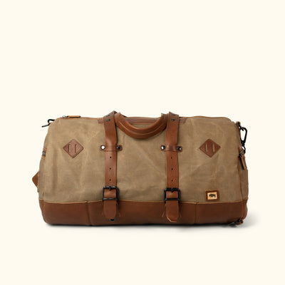 Modern Canvas Duffle Bag/Backpack Khaki Front