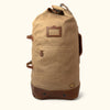 Men's Vintage Canvas Military Sea Bag Backpack | Field Khaki w/ Chestnut Brown Leather