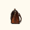 Vintage Leather Belted Briefcase light brown side