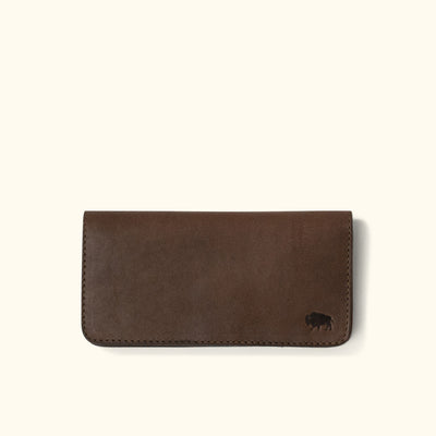 Denver Leather Checkbook Wallet | Dark Briar