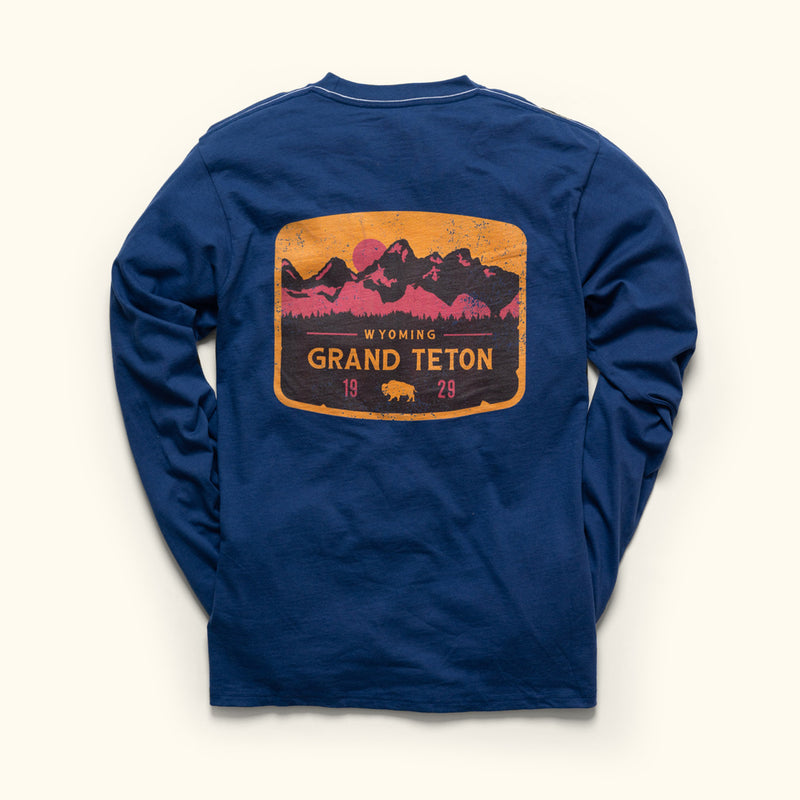 Vintage Grand Teton National Park Long Sleeve Shirt Buffalo Jackson