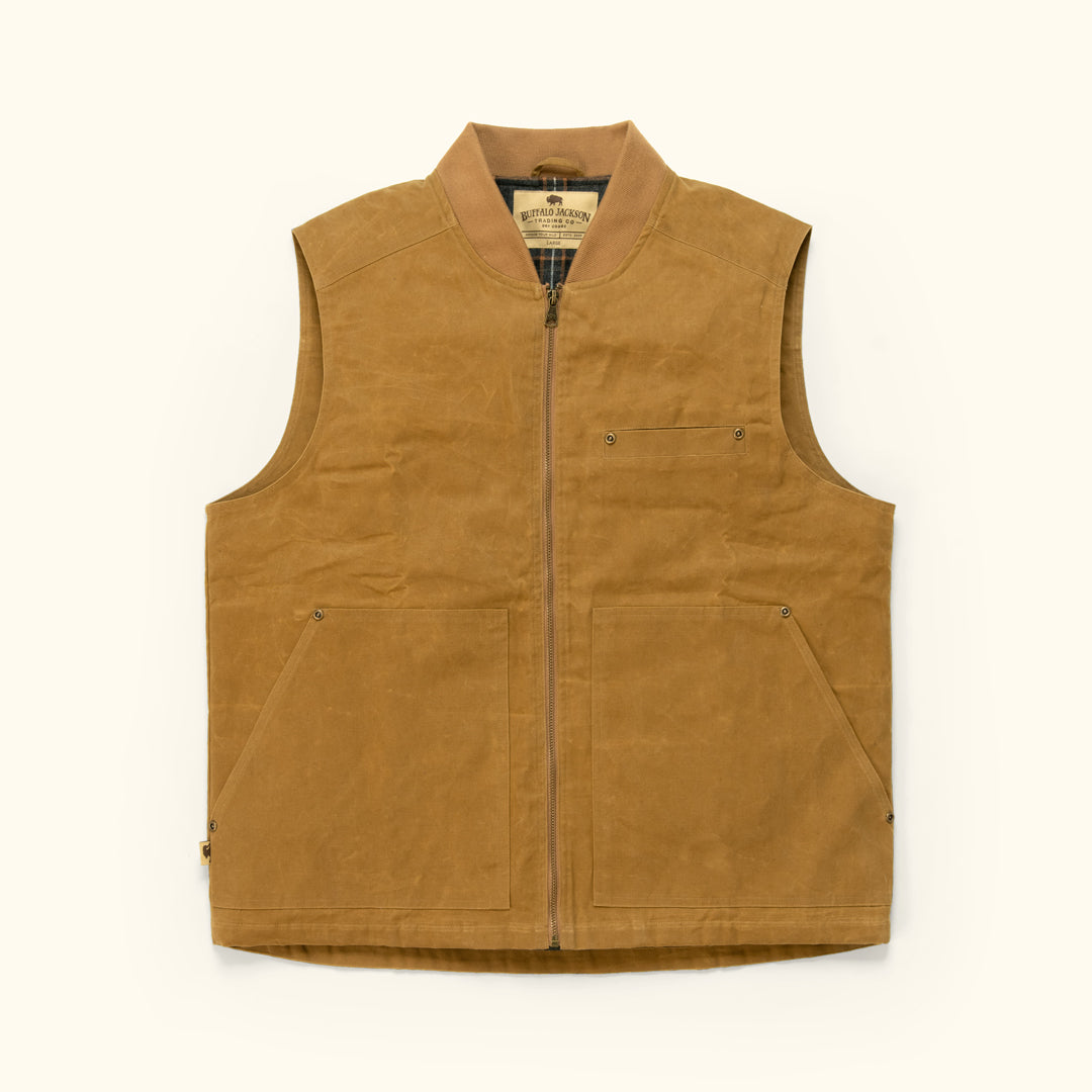 Men's Black Canvas Vest with Flap Pockets - Dark Grey | Small | USKEES