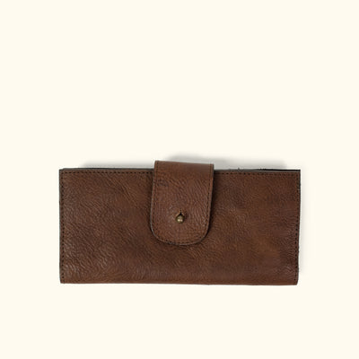 Madison Leather Checkbook Wallet | Dark Hazelnut
