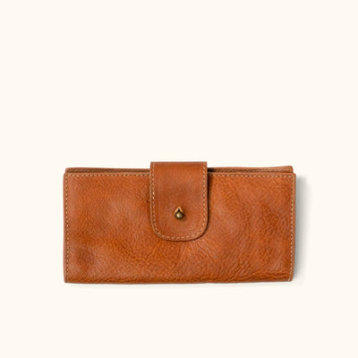 Madison Leather Checkbook Wallet | Saddle Tan |