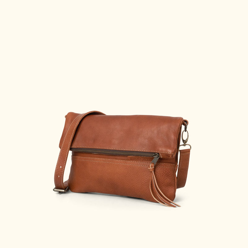 Madison Leather Crossbody Foldover Clutch