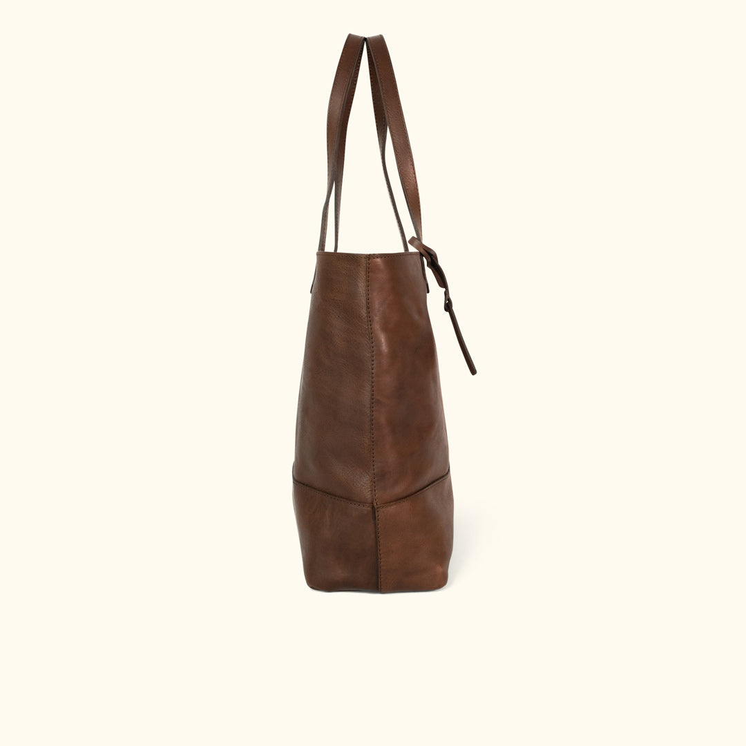 Madison Leather Bucket Bag | Dark Hazelnut